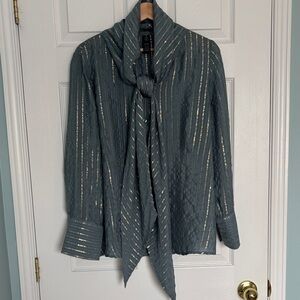 Chico’s silk blend metallic blouse